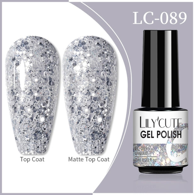 LILYCUTE 7ml Flowing Cat Magnetic Gel Polish Semi Permanent Glitter Magnetic nail polish hozanas4life 89  