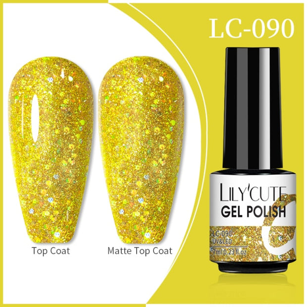 LILYCUTE 7ml Flowing Cat Magnetic Gel Polish Semi Permanent Glitter Magnetic nail polish hozanas4life 90  