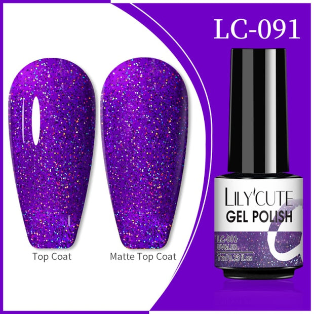 LILYCUTE 7ml Flowing Cat Magnetic Gel Polish Semi Permanent Glitter Magnetic nail polish hozanas4life 91  