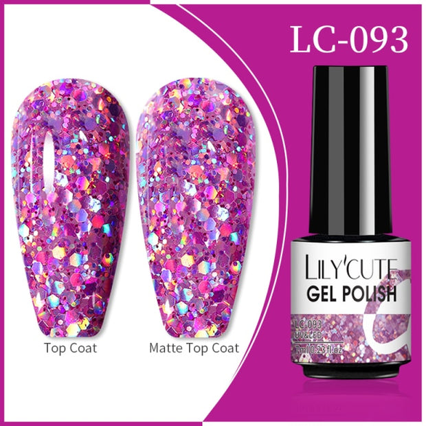 LILYCUTE 7ml Flowing Cat Magnetic Gel Polish Semi Permanent Glitter Magnetic nail polish hozanas4life 93  