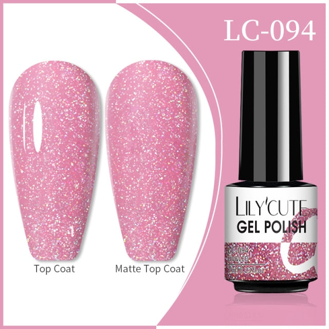 LILYCUTE 7ml Flowing Cat Magnetic Gel Polish Semi Permanent Glitter Magnetic Nail Gel Soak Off UV Gel Nail Art Gel Varnish nail polish hozanas4life 94  