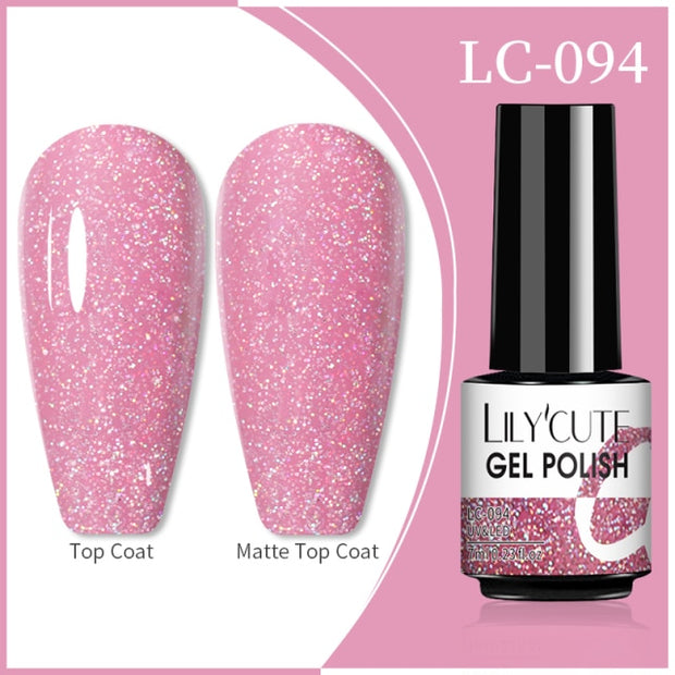 LILYCUTE 7ml Flowing Cat Magnetic Gel Polish Semi Permanent Glitter Magnetic nail polish hozanas4life 94  