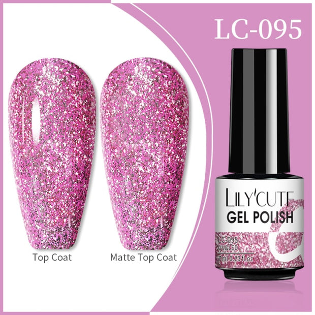LILYCUTE 7ml Flowing Cat Magnetic Gel Polish Semi Permanent Glitter Magnetic nail polish hozanas4life 95  