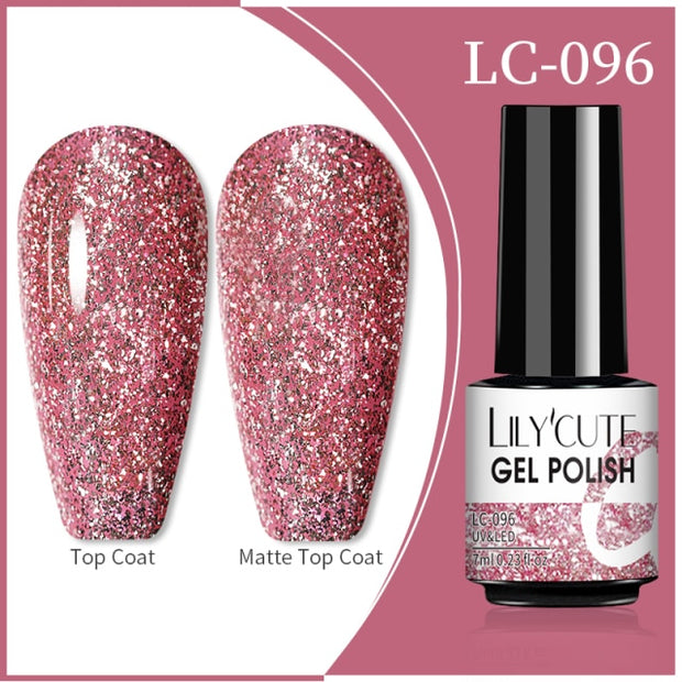 LILYCUTE 7ml Flowing Cat Magnetic Gel Polish Semi Permanent Glitter Magnetic nail polish hozanas4life 96  