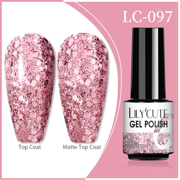 LILYCUTE 7ml Flowing Cat Magnetic Gel Polish Semi Permanent Glitter Magnetic nail polish hozanas4life 97  