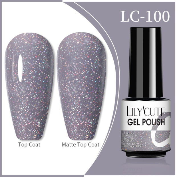 LILYCUTE 7ml Flowing Cat Magnetic Gel Polish Semi Permanent Glitter Magnetic nail polish hozanas4life 100  