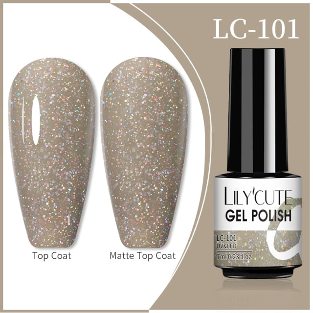 LILYCUTE 7ml Flowing Cat Magnetic Gel Polish Semi Permanent Glitter Magnetic nail polish hozanas4life 101  