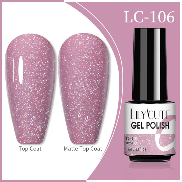 LILYCUTE 7ml Flowing Cat Magnetic Gel Polish Semi Permanent Glitter Magnetic nail polish hozanas4life