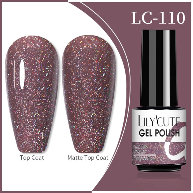 LILYCUTE 7ml Flowing Cat Magnetic Gel Polish Semi Permanent Glitter Magnetic nail polish hozanas4life 110  
