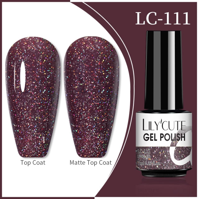 LILYCUTE 7ml Flowing Cat Magnetic Gel Polish Semi Permanent Glitter Magnetic Nail Gel Soak Off UV Gel Nail Art Gel Varnish nail polish hozanas4life 111  
