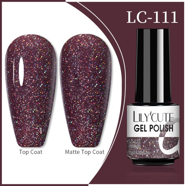 LILYCUTE 7ml Flowing Cat Magnetic Gel Polish Semi Permanent Glitter Magnetic nail polish hozanas4life 111  
