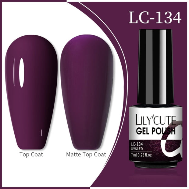 LILYCUTE 7ml Flowing Cat Magnetic Gel Polish Semi Permanent Glitter Magnetic nail polish hozanas4life 134  