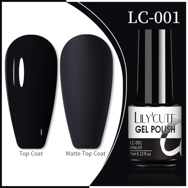 LILYCUTE 7ml Flowing Cat Magnetic Gel Polish Semi Permanent Glitter Magnetic Nail Gel Soak Off UV Gel Nail Art Gel Varnish nail polish hozanas4life Black Gel  