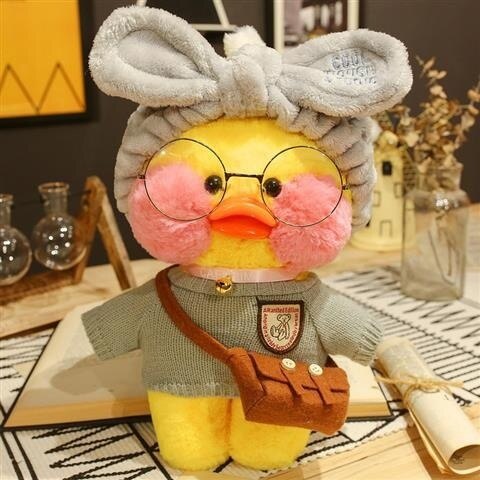 New Year Gift Cartoon LaLafanfan Cafe Duck Plush Toy  hozanas4life 001-gray-y  