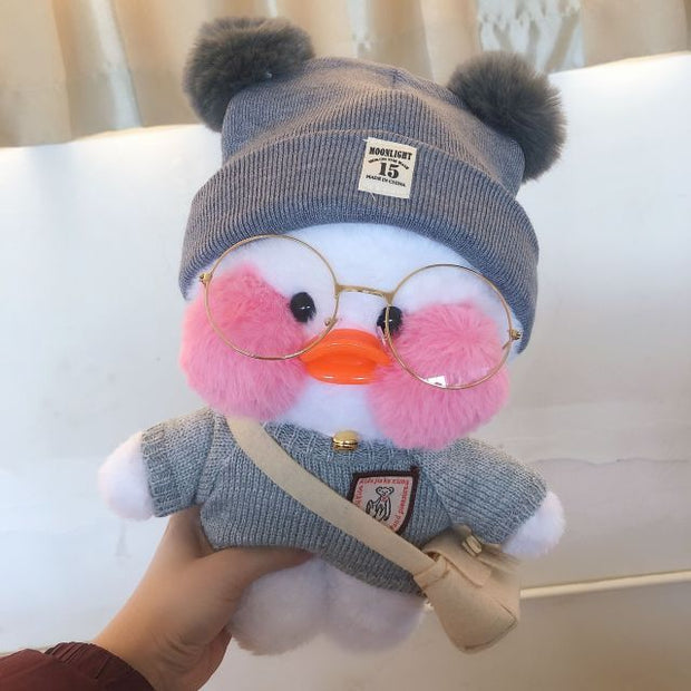 Kawaii Cartoon Lalafanfan 30CM Cafe Duck Plush Toy Cute Cartoon Girl Soft Duck Doll for Kids and Children Cute kawaii cartoon girl doll hozanas4life SCL001-huimao-w  