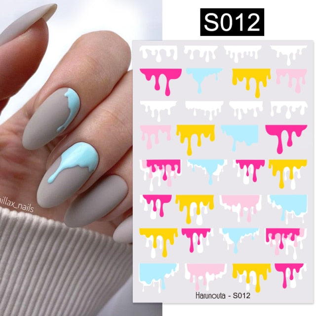 2022 NEW Gold Bronzing Slider Nail Art 3D Decals Decoration Flower Leaves  hozanas4life S012  
