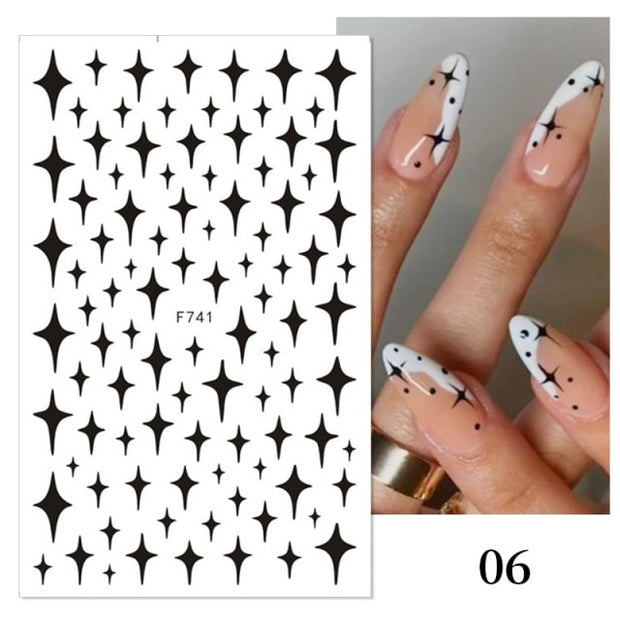 2022 NEW Gold Bronzing Slider Nail Art 3D Decals Decoration Flower Leaves  hozanas4life 6  