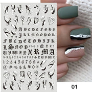 2022 NEW Gold Bronzing Slider Nail Art 3D Decals Decoration Flower Leaves  hozanas4life 7  