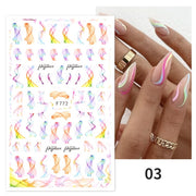 2022 NEW Gold Bronzing Slider Nail Art 3D Decals Decoration Flower Leaves  hozanas4life 25  