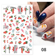 2022 NEW Gold Bronzing Slider Nail Art 3D Decals Decoration Flower Leaves  hozanas4life 30  