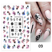 2022 NEW Gold Bronzing Slider Nail Art 3D Decals Decoration Flower Leaves  hozanas4life 31  