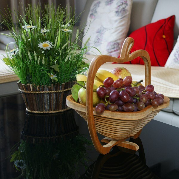 Novelty item folding fruit bamboo basket home storage wholesale free shipping  hozanas4life   