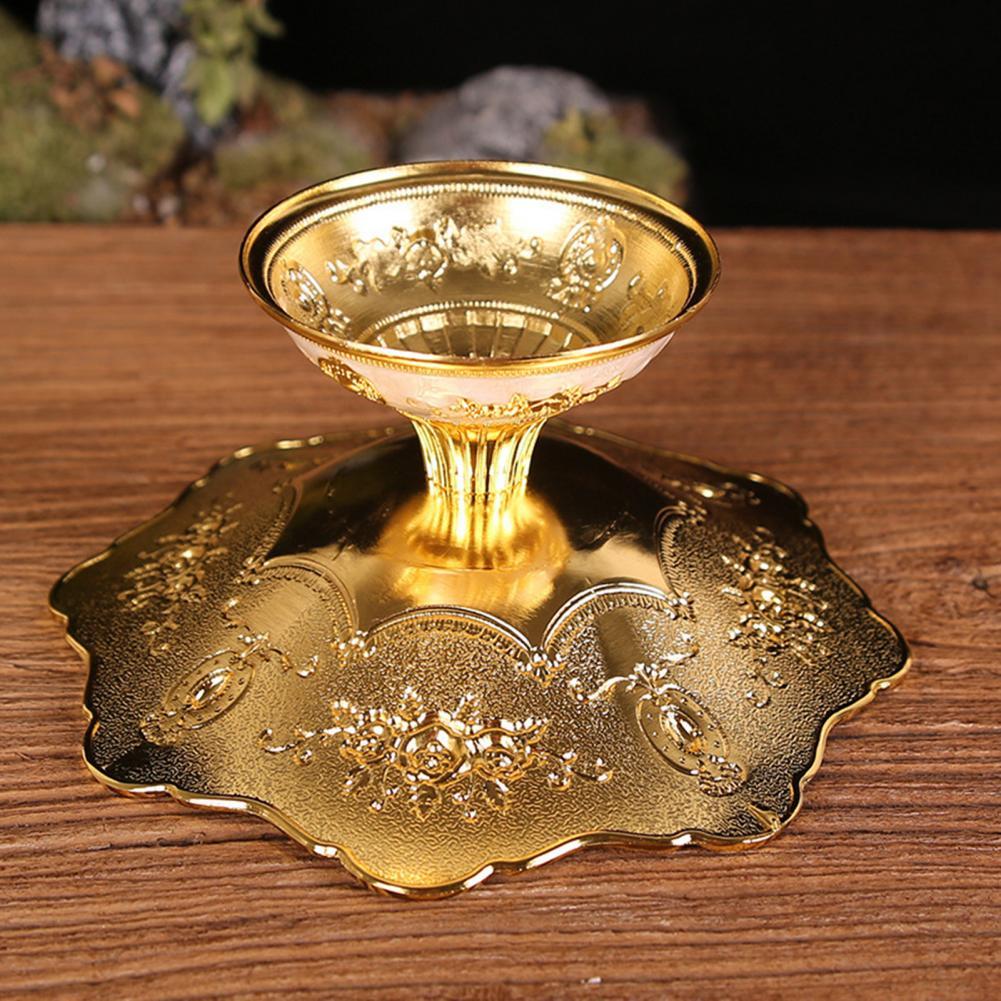 Golden Color  Durable Novelty Item Display Fruit Tray Large Capacity Fruit Plate Beautiful   Home Decor  hozanas4life   