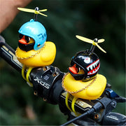 Car Duck With Helmet Broken Wind Pendant Small Yellow Duck  hozanas4life   